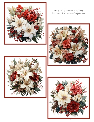 Poinsettia Bouquet Toppers