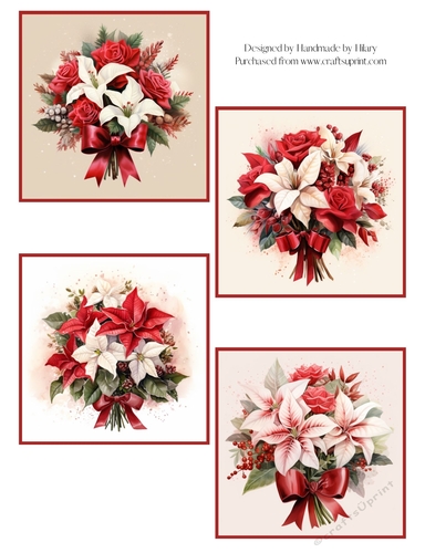 Handtied Poinsettia Toppers
