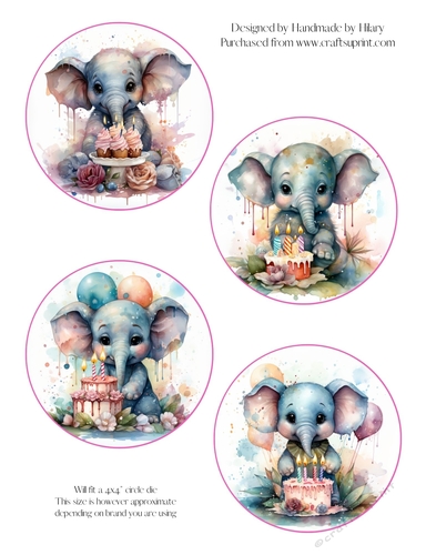 Birthday Elephant Toppers