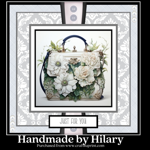 Black and White Peony Handbag