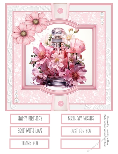 Pink Perfume 8x8 Quick Card #1