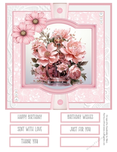 Pink Perfume 8x8 Quick Card #3