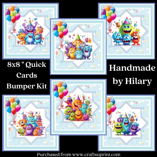 A Monstrous Birthday 8x8 Quick Card Bumper Kit
