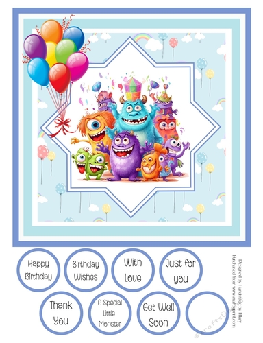 A Monstrous Birthday 8x8 Quick Card #5