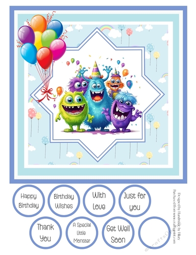A Monstrous Birthday 8x8 Quick Card #6
