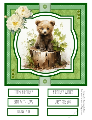 Woodland Critters #3 8x8 Quick Card