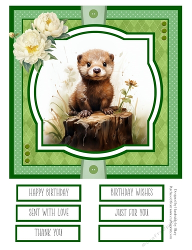 Woodland Critters #4 8x8 Quick Card