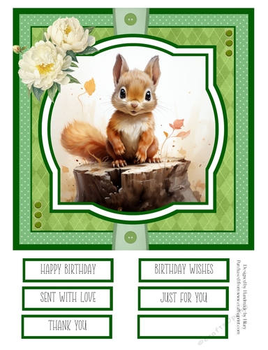 Woodland Critters #5 8x8 Quick Card