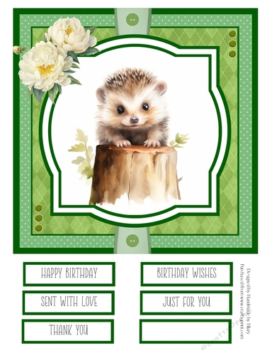 Woodland Critters #6 8x8 Quick Card