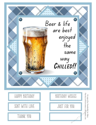 Chill out with a Beer #3 8x8 Quick Card