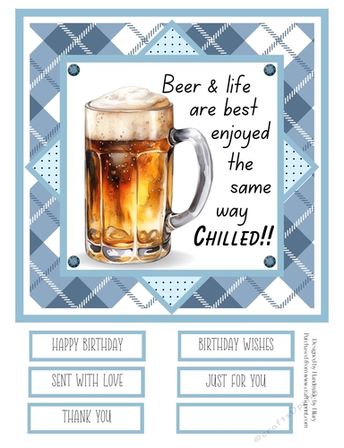 Chill out with a Beer #4 8x8 Quick Card