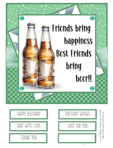 Enjoy a Beer with Friends #1 8x8 Quick Card