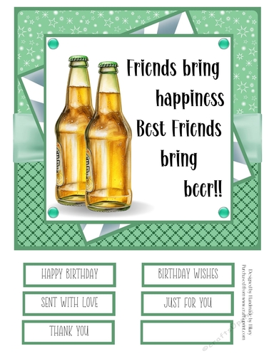 Enjoy a Beer with Friends #2 8x8 Quick Card