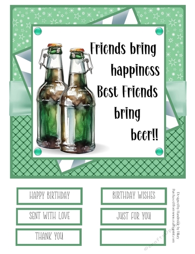 Enjoy a Beer with Friends #3 8x8 Quick Card