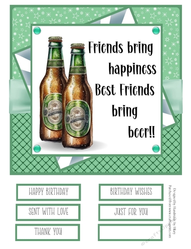 Enjoy a Beer with Friends #4 8x8 Quick Card