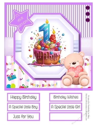 A Special Birthday Cake #1 8x8 Quick Card 