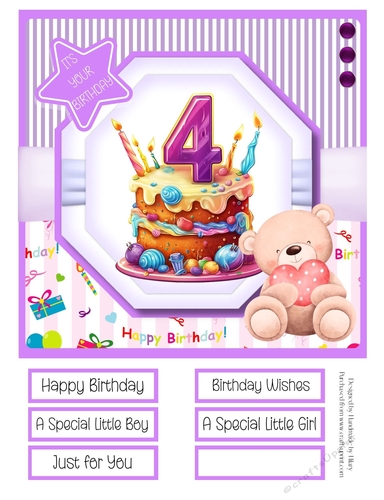 A Special Birthday Cake #4 8x8 Quick Card 