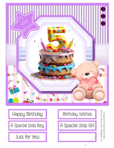 A Special Birthday Cake #5 8x8 Quick Card 