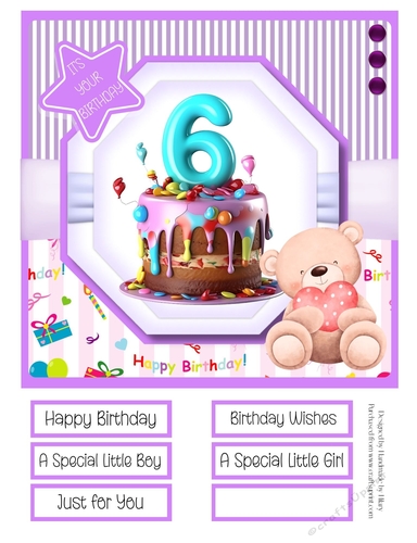 A Special Birthday Cake #6 8x8 Quick Card 