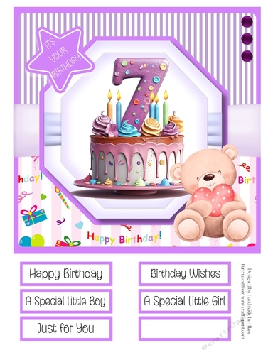 A Special Birthday Cake #7 8x8 Quick Card 