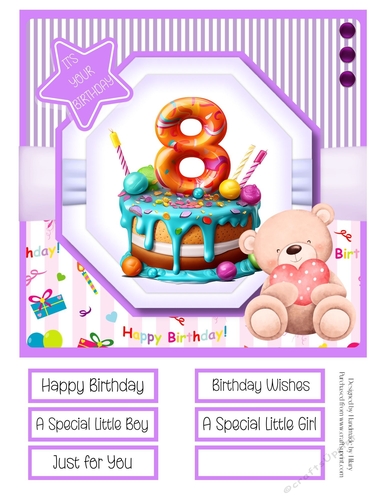 A Special Birthday Cake #8 8x8 Quick Card 