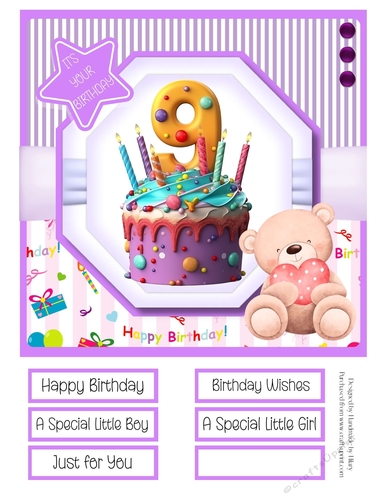 A Special Birthday Cake #9 8x8 Quick Card 