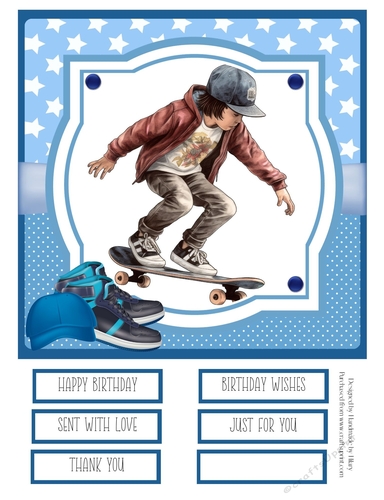 Skateboard Kid#1 8x8 Quick Card