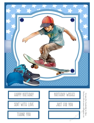 Skateboard Kid #2 8x8 Quick Card