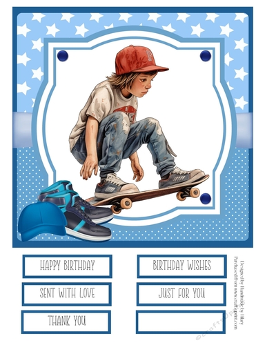 Skateboard Kid #3 8x8 Quick Card