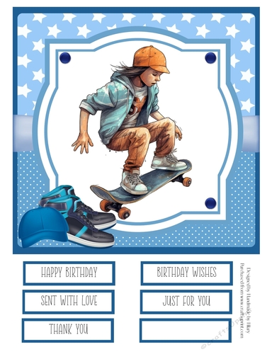 Skateboard Kid #4 8x8 Quick Card