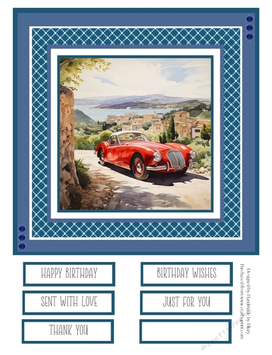 Red Sports Car #2 8x8 Quick Card