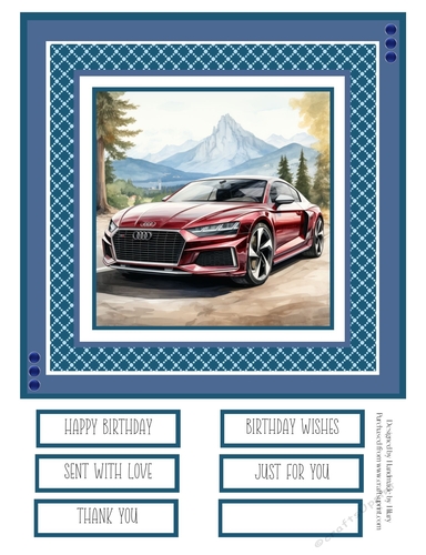 Red Sports Car #7 8x8 Quick Card