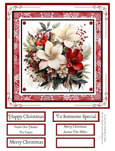 Pretty Poinsettias #1 8x8 Quick Card