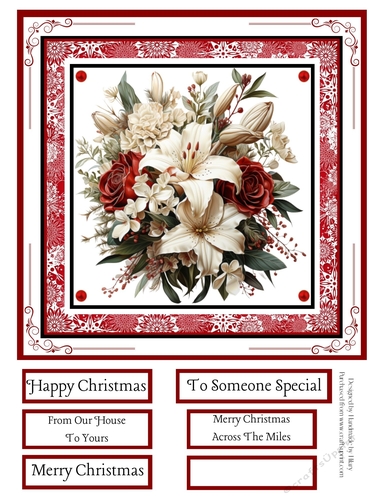 Pretty Poinsettias #2 8x8 Quick Card