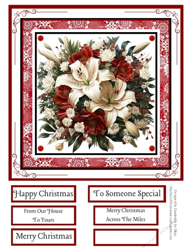 Pretty Poinsettias #4 8x8 Quick Card