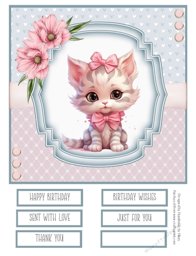 Cute Baby Kitty #3 8x8 Quick Card