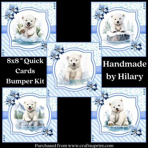 Splish Splash Polar Bear 8x8 Quick Card Bumper Kit