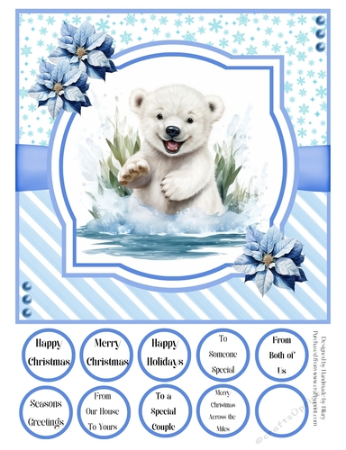 Splish Splash Polar Bear 8x8 Quick Card #1