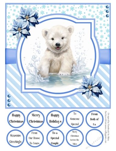 Splish Splash Polar Bear 8x8 Quick Card #3