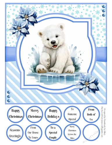 Splish Splash Polar Bear 8x8 Quick Card #5