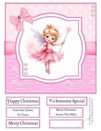 Christmas Fairies 8x8 Quick Card #1 