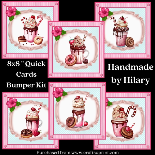 Milkshakes and Cookies 8x8 Quick Card Bumper Kit
