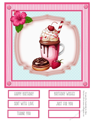Milkshake and Cookies 8x8 Quick Card #4