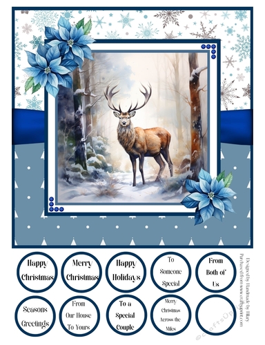 Winter Stag 8x8 Quick Card #4