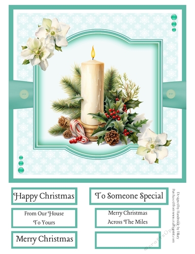 Christmas Candles 8x8 Quick Card #3
