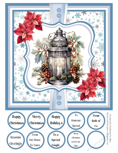 Christmas Lanterns 8x8 Quick Card #4