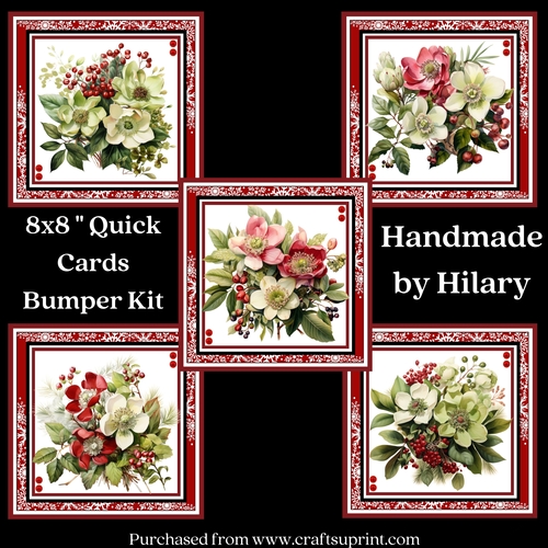 Christmas Hellebores 8x8 Quick Card Bumper Kit
