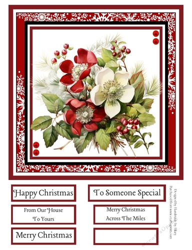Christmas Hellebores 8x8 Quick Card #3