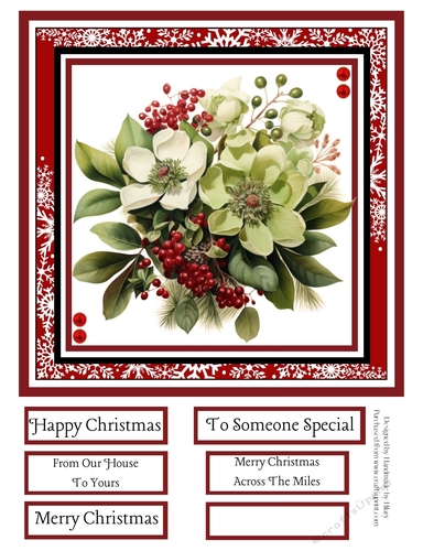 Christmas Hellebores 8x8 Quick Card #4