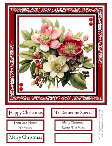 Christmas Hellebores 8x8 Quick Card #5
